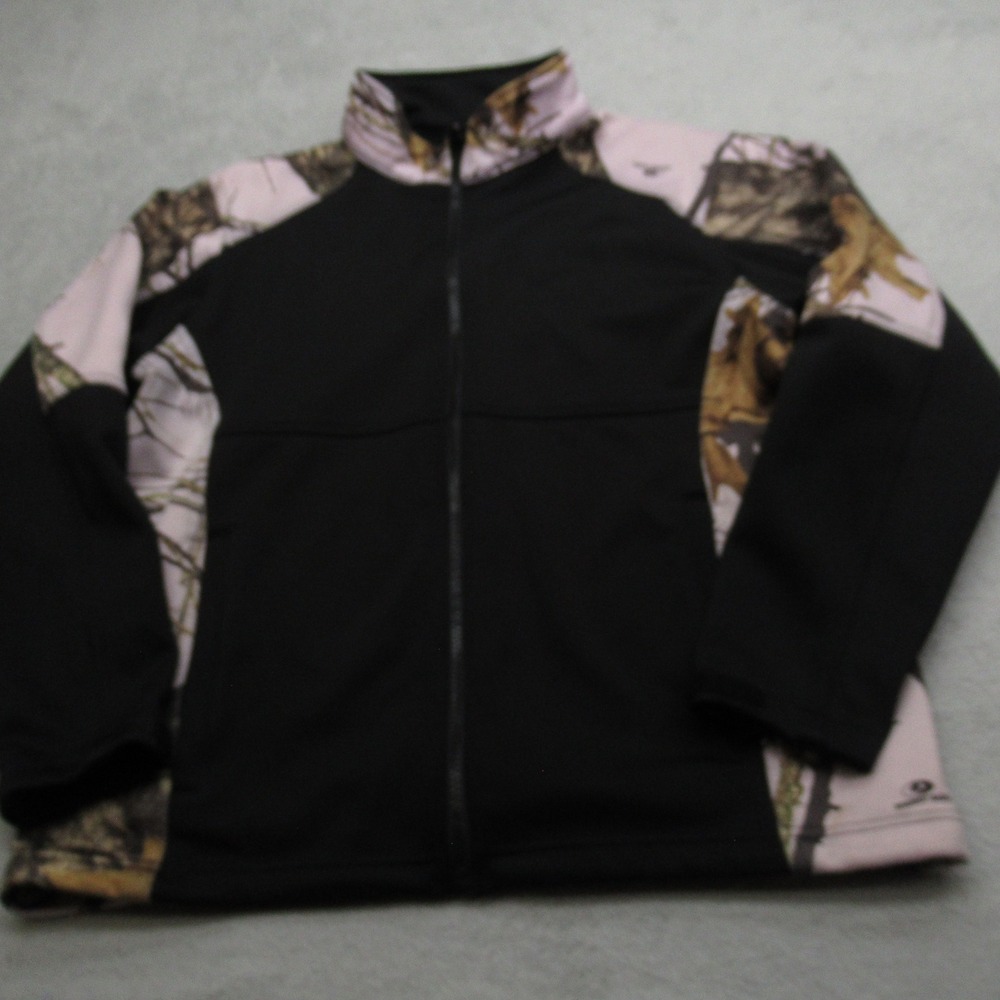 Mossy Oak Jacket Youth Medium Pink Camo Softshell‎ Full Zip Outdoor Hunting Camp